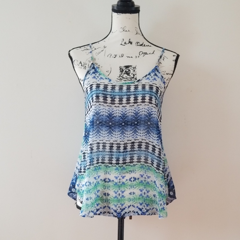 Trixxi Womens Three Pink Hearts Tribal Cheer Strappy Lightweigt Top, Size XS